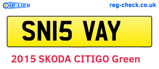 SN15VAY are the vehicle registration plates.
