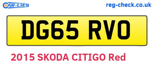 DG65RVO are the vehicle registration plates.