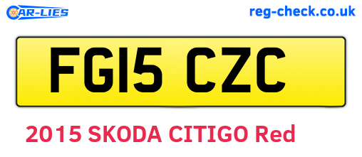 FG15CZC are the vehicle registration plates.