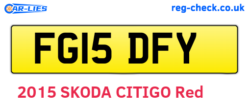 FG15DFY are the vehicle registration plates.