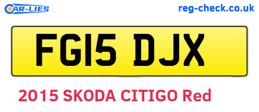 FG15DJX are the vehicle registration plates.