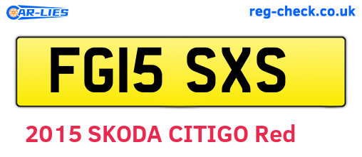 FG15SXS are the vehicle registration plates.