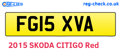 FG15XVA are the vehicle registration plates.