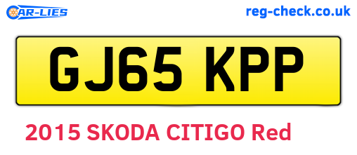 GJ65KPP are the vehicle registration plates.