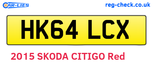 HK64LCX are the vehicle registration plates.