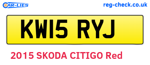 KW15RYJ are the vehicle registration plates.