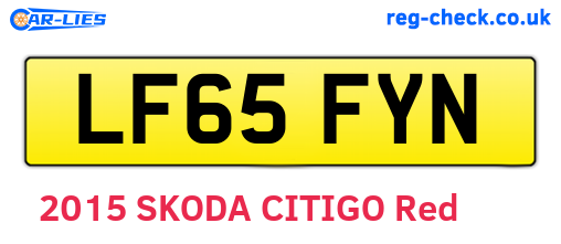 LF65FYN are the vehicle registration plates.