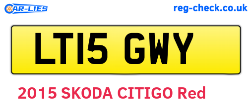 LT15GWY are the vehicle registration plates.
