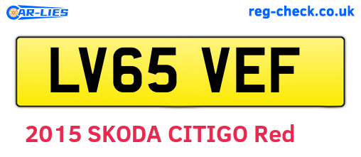 LV65VEF are the vehicle registration plates.
