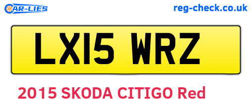 LX15WRZ are the vehicle registration plates.