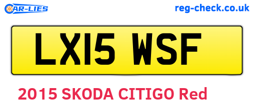 LX15WSF are the vehicle registration plates.