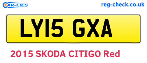 LY15GXA are the vehicle registration plates.