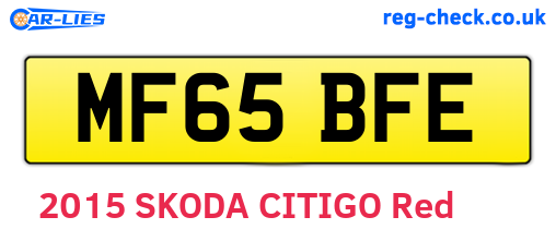 MF65BFE are the vehicle registration plates.