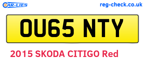 OU65NTY are the vehicle registration plates.