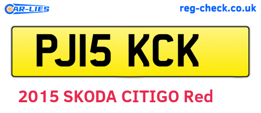 PJ15KCK are the vehicle registration plates.