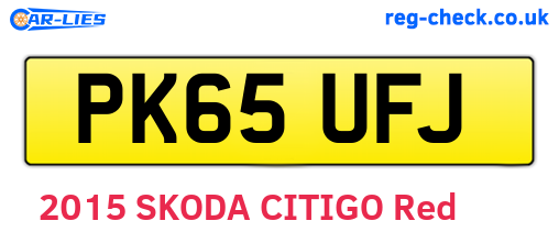 PK65UFJ are the vehicle registration plates.