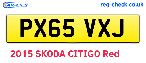 PX65VXJ are the vehicle registration plates.