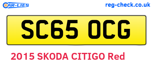 SC65OCG are the vehicle registration plates.