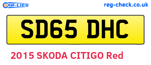 SD65DHC are the vehicle registration plates.