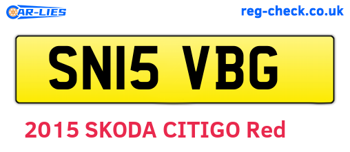 SN15VBG are the vehicle registration plates.