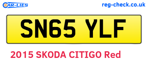 SN65YLF are the vehicle registration plates.