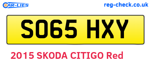 SO65HXY are the vehicle registration plates.