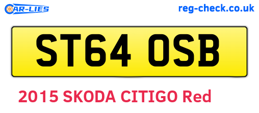 ST64OSB are the vehicle registration plates.
