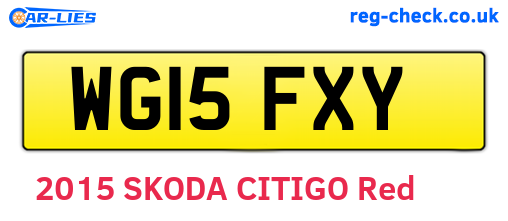 WG15FXY are the vehicle registration plates.