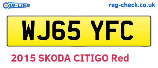 WJ65YFC are the vehicle registration plates.