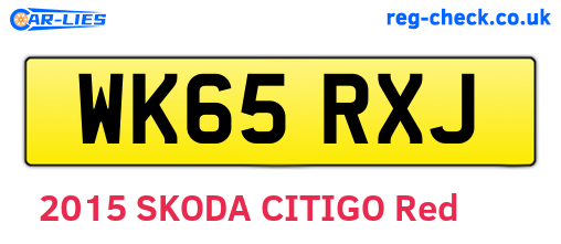 WK65RXJ are the vehicle registration plates.