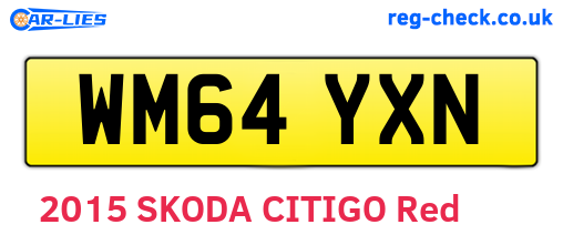 WM64YXN are the vehicle registration plates.