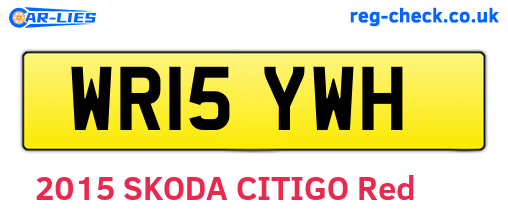 WR15YWH are the vehicle registration plates.