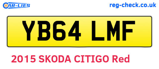YB64LMF are the vehicle registration plates.