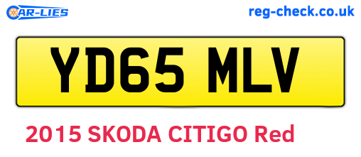 YD65MLV are the vehicle registration plates.