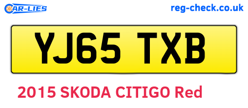YJ65TXB are the vehicle registration plates.