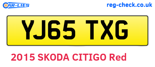 YJ65TXG are the vehicle registration plates.