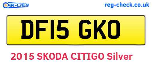 DF15GKO are the vehicle registration plates.