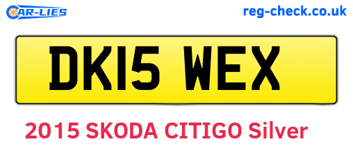 DK15WEX are the vehicle registration plates.