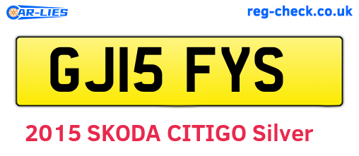 GJ15FYS are the vehicle registration plates.