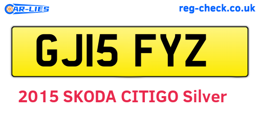 GJ15FYZ are the vehicle registration plates.