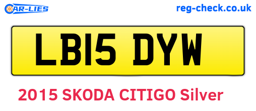 LB15DYW are the vehicle registration plates.