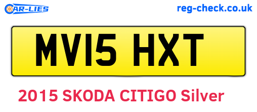 MV15HXT are the vehicle registration plates.