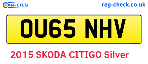 OU65NHV are the vehicle registration plates.