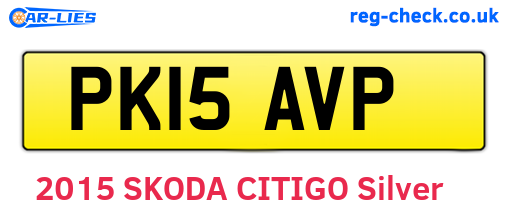 PK15AVP are the vehicle registration plates.