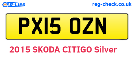 PX15OZN are the vehicle registration plates.