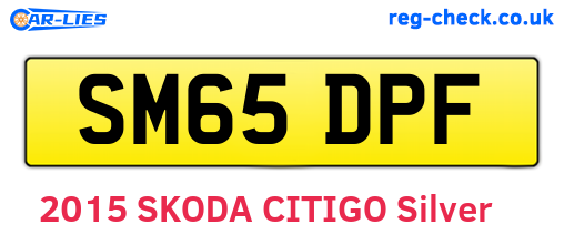 SM65DPF are the vehicle registration plates.