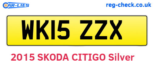 WK15ZZX are the vehicle registration plates.