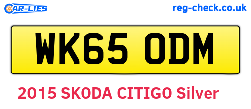 WK65ODM are the vehicle registration plates.