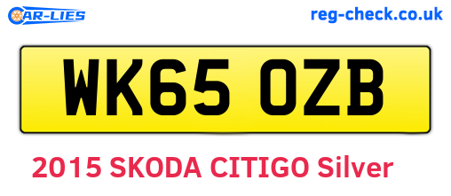 WK65OZB are the vehicle registration plates.