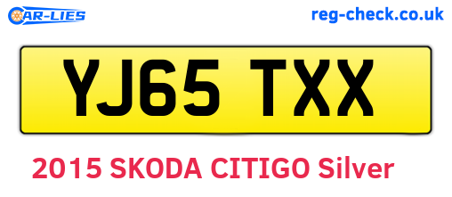 YJ65TXX are the vehicle registration plates.